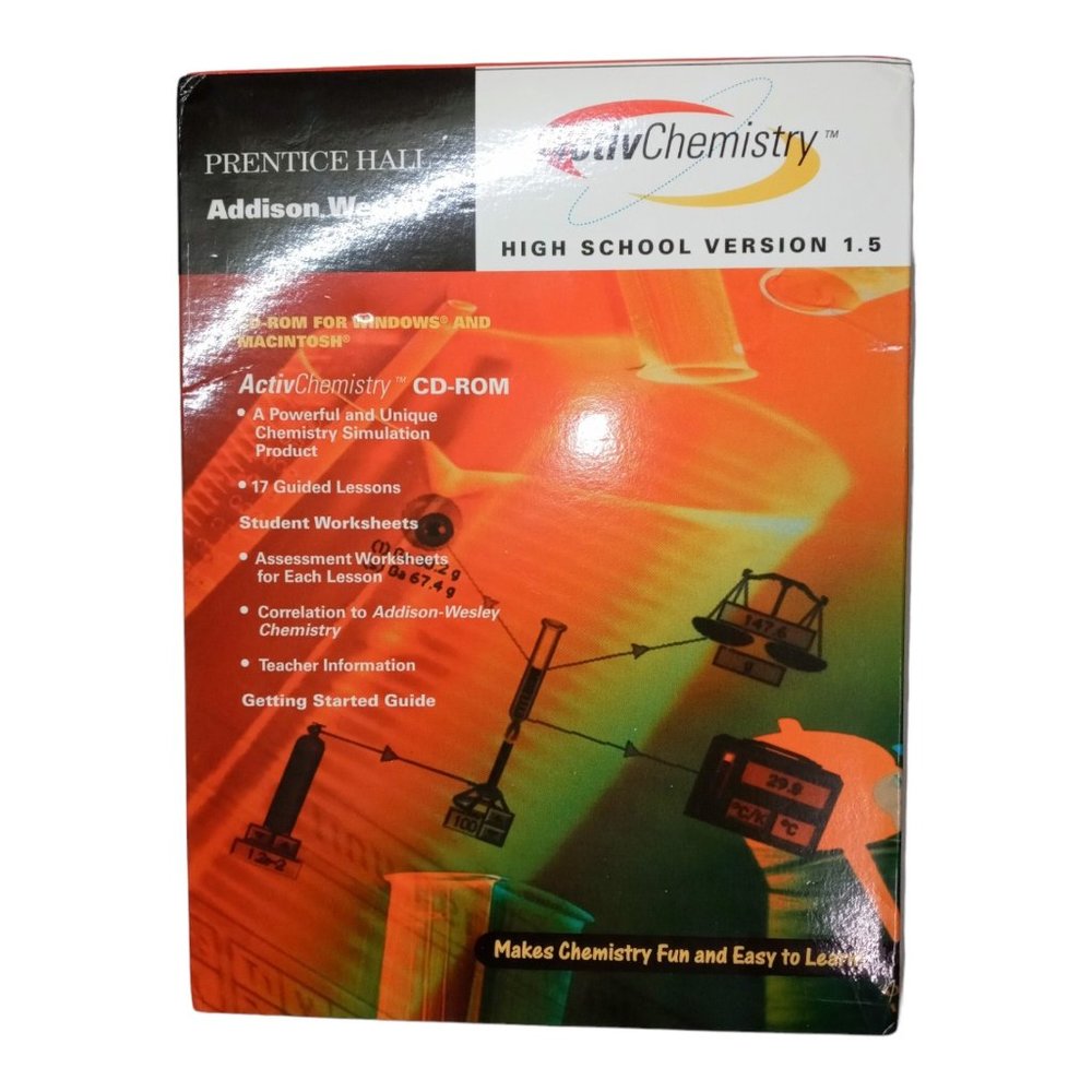 Prentice Hall ActivChemistry HS 1.5 Version CD-Rom 17 Guided Lessons